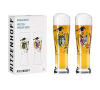 RITZENHOFF Brauchzeit #2 Set di Bicchieri da Birra di frumento, 500 milliliters, Glass, Multicolore
