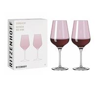 RITZENHOFF 3631003 Bicchiere da vino rosso 500 ml - Serie Fjordlicht No. 3-2 pezzi con sfumatura di colore Berry - Made in Germany