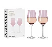 RITZENHOFF 3641003 Bicchiere da vino bianco 300 ml - Serie Fjordlicht No. 3-2 pezzi con sfumatura di colore Berry - Made in Germany