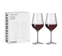 RITZENHOFF 3661002 Set di bicchieri da vino rosso 500 ml - Serie Sternschliff No. 2-2 pezzi - con linea di rilievo - Made in Germany