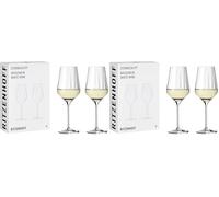RITZENHOFF 3671002 Set di bicchieri da vino bianchi 300 ml - Serie Sternschliff No. 2-2 pezzi - con linea di rilievo - Made in Germany (Confezione da 2)