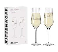RITZENHOFF Vento di Cristallo #2 Set di Bicchieri da Champagne, 250 milliliters, Glass, Grigio, Bianco Opaco