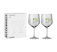 RITZENHOFF 3761001 Bicchiere da gin 700 ml, serie Star n. 2, set da 2 con linea goffrata, trasparente, prodotto in Germania