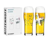 RITZENHOFF 3781002 Bicchiere universale da 600 ml - Serie Brauchzeit n. 2-2 pezzi con motivo coordinato - Made in Germany