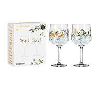 RITZENHOFF 3791002 Bicchiere da gin 700 ml - Set di 2 - Serie Botanic Glamour No. 1-2 pezzi con mondi di carta - Made in Germany
