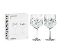 RITZENHOFF 3881001 Bicchiere da gin 700 ml - Set di 2 - Serie Botanic Lights - 2 calici con motivo e slogan - Made in Germany