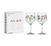 RITZENHOFF 3881002 Bicchiere da gin - 700 ml - Set di 2 bicchieri - Serie Botanic Lights - Motivo estivo - Made in Germany