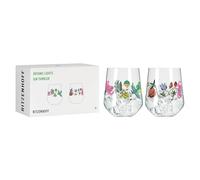 RITZENHOFF 3891002 Bicchiere da gin - 700 ml - Set di 2 bicchieri - Serie Botanic Lights - Motivo estivo - Made in Germany