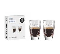 RITZENHOFF 3991002 - Bicchieri 2 in 1 per liquore o espresso, 40 ml, set da 2 pezzi, colore: Picco, trasparente con struttura fine, made in Germany