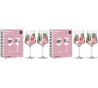 RITZENHOFF 6011001 Bicchiere da aperitivo 500 ml - Set di 4 - Serie Sommersonett No. 1-2 pezzi, motivo floreale - Made in Germany