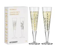 RITZENHOFF 6031005 Bicchiere da champagne 200 ml - Serie Goldnacht Duett - 2x pezzi di design con oro vero - Made in Germany