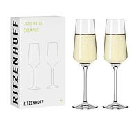 RITZENHOFF 6111008 - Bicchiere da champagne 200 ml - Serie Lichtweiss 2 pezzi, Set 3 con oro vero, per 200 ml - Made in Germany