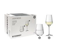 RITZENHOFF 6111010 - Set di bicchieri da vino bianco e acqua, serie taglio a stella, 12 pezzi per 300 ml, elegante, made in Germany, trasparente