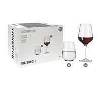 RITZENHOFF 6111011 - Set di bicchieri per vino rosso e acqua, serie Lichtweiß - 12 pezzi per 400 ml, elegante - Made in Germany