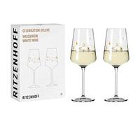 RITZENHOFF 6141012 Bicchiere da vino bianco 400 ml - Serie Celebration Deluxe Set No. 3-2 pezzi, oro vero - Made in Germany