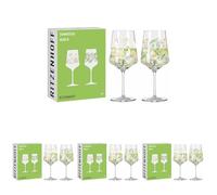 RITZENHOFF 6211001 - Set di 8 bicchieri aperitivi da 500 ml, motivo: rugiada estiva, stile floreale, multicolore