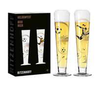 RITZENHOFF 6271001 Bicchiere da birra da 330 ml - Set di 2 - Serie Heldenfest - con motivi di calcio, multicolore - Made in Germany