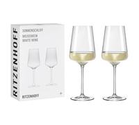 RITZENHOFF 8000003 - Bicchiere da vino bianco, 400 ml, serie Sunenschliff - 2 pezzi in set regalo, moderno, made in Germany