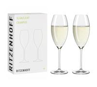 RITZENHOFF 8011003 - Bicchiere da champagne 300 ml, serie Glanzlicht - 2 pezzi in cristallo in set regalo - Made in Germany