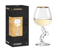 RITZENHOFF 9012002 - Bicchiere da cocktail 500 ml, con bordo dorato e manico a forma di cavallo in aumento, made in Germany
