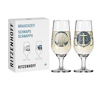 RITZENHOFF 3871001 Bicchiere da liquore 40 ml - Serie Brauchzeit, Set n. 1 - Creature animali - rotondo, blu e grigio - Made in Germany