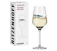RITZENHOFF 3011007 Bicchiere da vino bianco 300 ml - Serie Herzkristall No. 7 - con motivo di paesaggio in oro rosa - Made in Germany