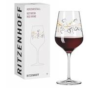 RITZENHOFF 3001012 Bicchiere da vino rosso 500 ml - Serie Cuore cristallo n. 12 - Vetro con motivo uva in oro rosa - Made in Germany
