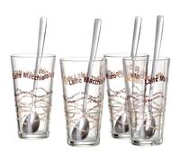 Ritzenhoff & Breker 124200 Latte Macchiato Set di 8 Pezzi Bicchieri cucchiaino