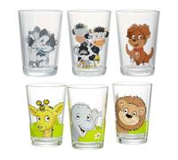 Ritzenhoff & Breker Bicchieri per Bambini, Motivo Animali della Corte e della Giungla, Set da 6 Pezzi, 205 ml, Lavabili in Lavastoviglie