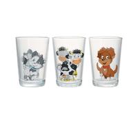 Ritzenhoff & Breker Set di 3 bicchieri per bambini, motivo: animali della fattoria, 205 ml, con motivo animale, gatto e mucca, lavabile in lavastoviglie