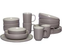 Ritzenhoff & Breker Servizio combinato Jasper, 16 pezzi, tortora, gres porcellanato, ciotole e tazze per 4 persone
