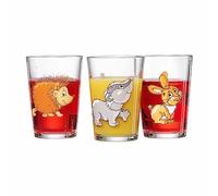 Ritzenhoff & Breker Set di 3 bicchieri per bambini, motivo: animali della foresta, 205 ml, con motivo animale, riccio/tasso/coniglio, lavabili in lavastoviglie