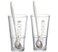 Ritzenhoff & Breker Lena 115512 - Bicchieri da Latte Macchiato, con cucchiai, 4 pz