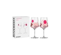 RITZENHOFF 3461007 Set di 2 bicchieri da aperitivo Sprizz da 500 ml - Serie Sommersonett No. 7 con motivo asiatico rosa - Made in Germany