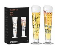 RITZENHOFF 6271002 - Bicchieri da birra 330 ml, set da 2 pezzi, serie Heroes, con scritta, multicolore, made in Germany