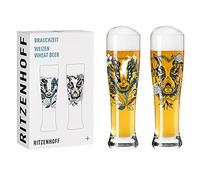 RITZENHOFF Set di 2 bicchieri da birra - 500 ml - Made in Germany | Art. n. 3481004, Serie Brauchzeit, 2 bicchieri da birra 500 ml, cristallo, lavabile in lavastoviglie