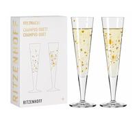 RITZENHOFF 6031007 Bicchiere da champagne 200 ml - Serie Goldnacht Set di 2 F24 - Pezzo di design con oro vero - Made in Germany