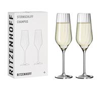 Ritzenhoff Bicchiere da champagne Serie Sternschliff 3751001 250 ml 2 pezzi con linea di rilievo