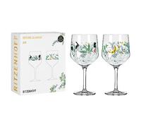 RITZENHOFF 3882001 Bicchiere da gin 700 ml - Set di 2 - Serie Botanic Glamour - 2 calici con motivo a stella e luna - Made in Germany