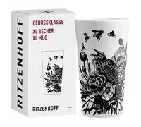 RITZENHOFF 3741001 Tazza da caffè XL 500 ml - Serie Genussklasse No. 1 - Tazza in porcellana con motivo di uccelli - Pezzo di design