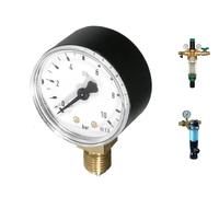 Ritzer Manometro con attacco 1/4", filettatura inferiore, 1/4", Ø 63 mm, passo 0-10 bar, per Honeywell Braukmann Caleffi, filtro di ritorno, stazione d'acqua domestica