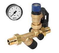 Ritzer SYR - Gruppo di sicurezza per acqua potabile Syrobloc tipo 24 DN 15 x 1/2", 6, 8, 10 bar, rubinetto di sicurezza con manometro (10 bar con manometro)
