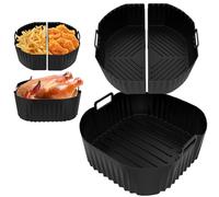 RiuCrepian 2 stampi in silicone Airfryer per friggitrice ad aria calda, inserto in silicone per Philips 2000 6.2L NA230, Russel Hobbs, accessori riutilizzabili Airfryer