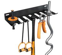 Riuog Rack multiuso per attrezzi da palestra, supporto a parete, per casa, palestra, per bande di resistenza, corde di salto, tappetino yoga, rullo in schiuma, catene, bilancieri moschettoni inclusi