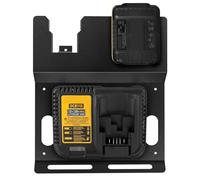 Riuog Staffa di montaggio a parete per batteria DeWalt 20V e caricabatterie DCB115, supporto per batteria e caricabatterie in metallo nero robusto 2 pezzi per vano attrezzi e garage
