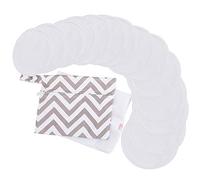 Riutilizzabile Assorbenti per allattamento per L'allattamento al seno - 4 Strati Bambù Biologico Assorbenti per allattamento - Coppette Assorbilatte Lavabili (X-Grande 14cm, Soft White)