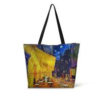 Riutilizzabile Borsa Da Spiaggia Terrace Of The Cafe Borsa Tote Tracolla Casual Borsa Shopper Per Scuola, Uso Viaggi, Shopping, 40X50X15Cm