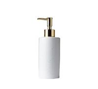 Riutilizzabile Distributore Di Sapone In Ceramica Con Pompa, Bottiglia Liquida Decorativa Moderna Decorativo(White- Round)