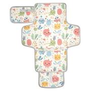 Riutilizzabile lavabile fasciatoio con tasca in tessuto impermeabile fasciatoio neonato stazione di viaggio kit cartone animato mostri infantili colore chiaro