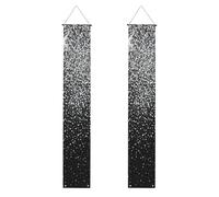 Riutilizzabile lucido argento glitter stampa portico banner, segno decorativo festival per interni ed esterni
